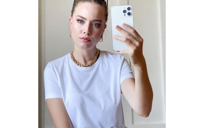 erkek ve kadın siyah beyaz bisiklet yaka basic tişört