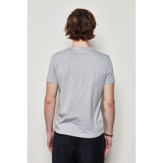 Men Grey 100% Organic Cotton Round Neck Basic T-Shirt