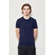 Men Dark Blue 100% Organic Cotton Round Neck Basic T-Shirt
