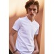 Men White 100% Organic Cotton V Neck Basic T-Shirt