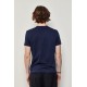 Men Dark Blue 100% Organic Cotton V Neck Basic T-Shirt