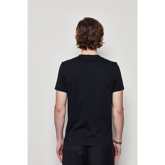 Men Black 100% Organic Cotton V Neck Basic T-Shirt