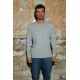 Men Grey 100% Organic Cotton Long Sleeve Round Neck Basic T-Shirt