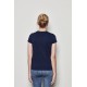 Women Dark Blue 100% Organic Cotton Round Neck Basic T-Shirt
