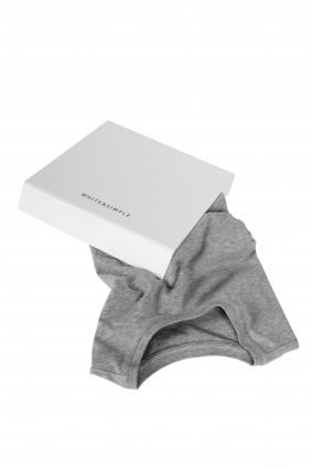 Kadın Gri V Yaka 100% Organik Pamuk Basic Tişört