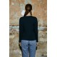 Women Dark Blue 100% Organic Cotton Long Sleeve Round Neck Basic T-Shirt