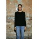 Women Black 100% Organic Cotton Long Sleeve Round Neck Basic T-Shirt