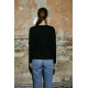 Women Black 100% Organic Cotton Long Sleeve Round Neck Basic T-Shirt