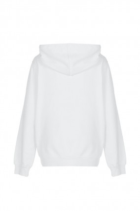 Better Cotton Beyaz Unisex Hoodie