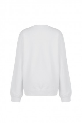 Better Cotton Beyaz Unisex Sweatshirt